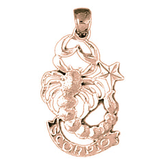 14K or 18K Gold Zodiac - Scorpio Pendant