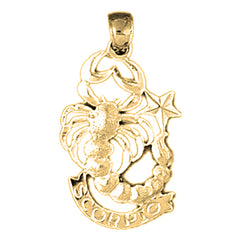 14K or 18K Gold Zodiac - Scorpio Pendant