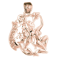 14K or 18K Gold Zodiac - Gemini Pendant