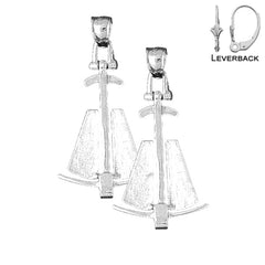 14K or 18K Gold 3D Anchor Earrings