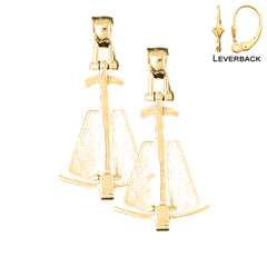 14K or 18K Gold 3D Anchor Earrings