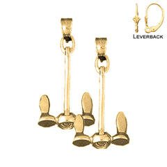 14K or 18K Gold Anchor Earrings