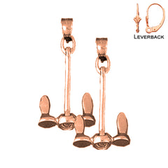 14K or 18K Gold Anchor Earrings