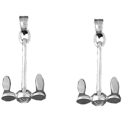 14K or 18K Gold 31mm Anchor Earrings