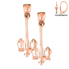 14K or 18K Gold Anchor Earrings