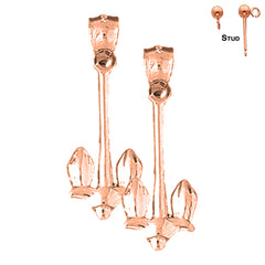 14K or 18K Gold Anchor Earrings