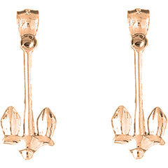 14K or 18K Gold 36mm Anchor Earrings