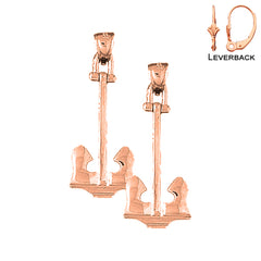 14K or 18K Gold Anchor Earrings