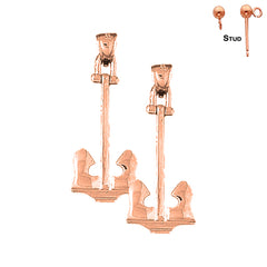 14K or 18K Gold Anchor Earrings