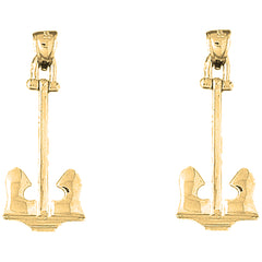 Yellow Gold-plated Silver 39mm Anchor Earrings