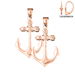 14K or 18K Gold Anchor Earrings