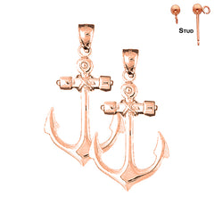 14K or 18K Gold Anchor Earrings