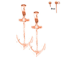14K or 18K Gold Anchor Earrings