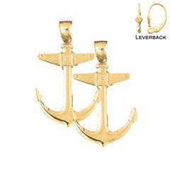 14K or 18K Gold Anchor Earrings