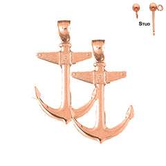 14K or 18K Gold Anchor Earrings