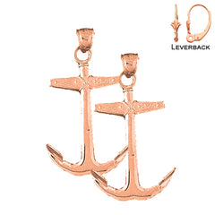 14K or 18K Gold Anchor Earrings