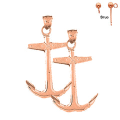 14K or 18K Gold Anchor Earrings
