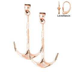 14K or 18K Gold Anchor Earrings