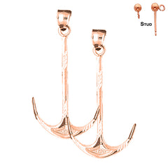 14K or 18K Gold Anchor Earrings