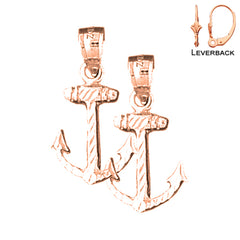 14K or 18K Gold Anchor Earrings