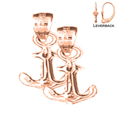 14K or 18K Gold Anchor Earrings
