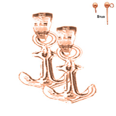 14K or 18K Gold Anchor Earrings