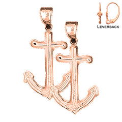 14K or 18K Gold Anchor Earrings