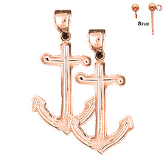 14K or 18K Gold Anchor Earrings