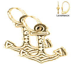 14K or 18K Gold Anchor Earrings