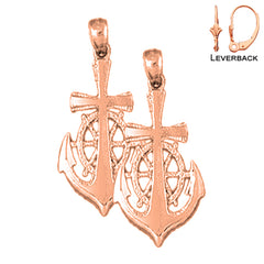 14K or 18K Gold Anchor Earrings