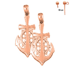 14K or 18K Gold Anchor Earrings