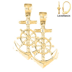 14K or 18K Gold Anchor Earrings