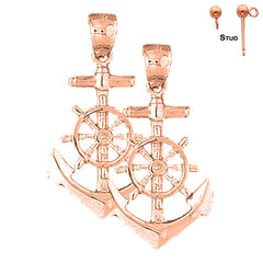 14K or 18K Gold Anchor Earrings