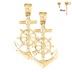 14K or 18K Gold Anchor Earrings