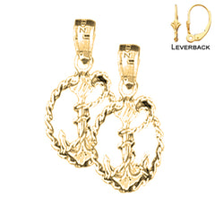 14K or 18K Gold Anchor Earrings