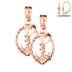 14K or 18K Gold Anchor Earrings