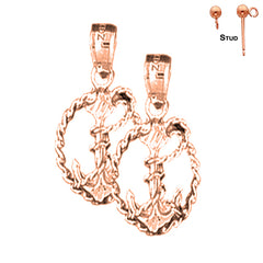 14K or 18K Gold Anchor Earrings