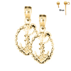 14K or 18K Gold Anchor Earrings