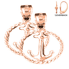 14K or 18K Gold Anchor Earrings