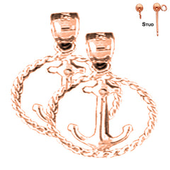 14K or 18K Gold Anchor Earrings