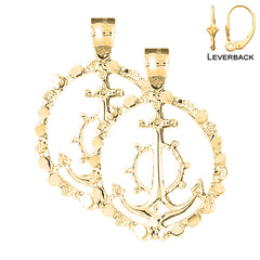 14K or 18K Gold Anchor Earrings
