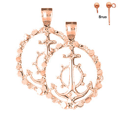 14K or 18K Gold Anchor Earrings