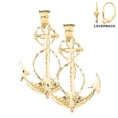 14K or 18K Gold Anchor Earrings
