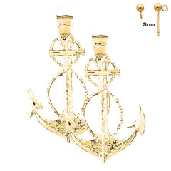 14K or 18K Gold Anchor Earrings