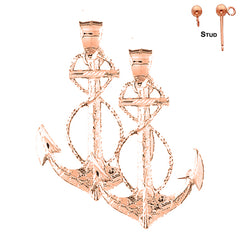 14K or 18K Gold Anchor Earrings