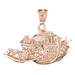 10K, 14K or 18K Gold Noah's Ark Pendant