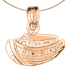 Colgante Arca de Noé en oro de 14 quilates o 18 quilates