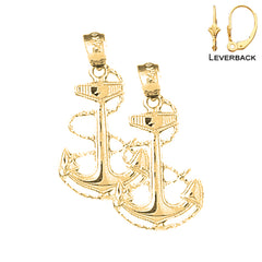 14K or 18K Gold Anchor Earrings