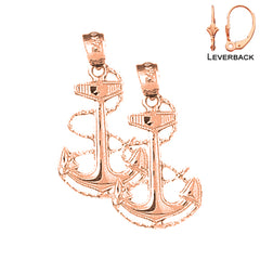 14K or 18K Gold Anchor Earrings