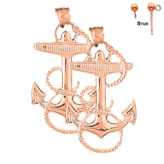 14K or 18K Gold Anchor Earrings